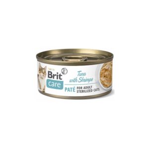 brit care cat paté atún con camarones para gatos esterilizados