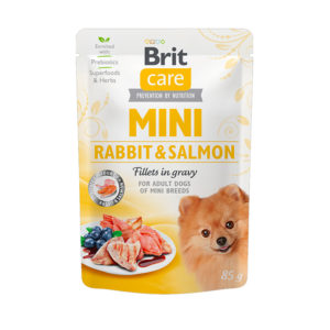 brit care mini filetes de conejo y salmón en salsa