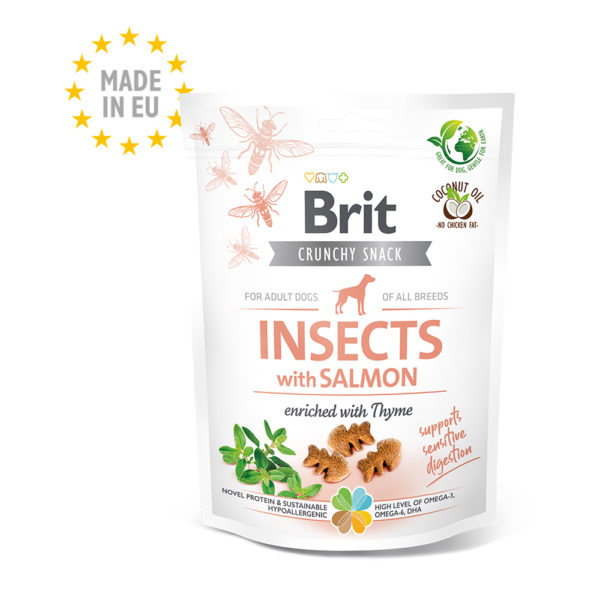 brit crunchy snack insectos con salmón