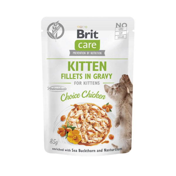 Brit Care Cat Kitten Filetes de Pollo en salsa 85gr