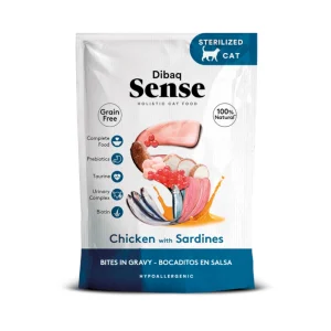 Dibaq Sense Bocaditos en Salsa Pollo con Sardinas para Gatos