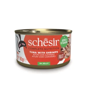 Schesir Complete Nutrition Lata de Atún con Gambas en Gelatina para Gatos