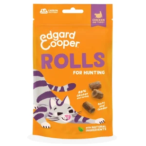 Edgard Cooper Rollitos de Pollo y Pavo - Premios Naturales para Gatos