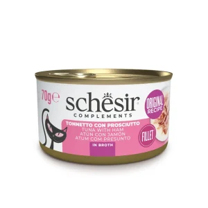 Schesir Complements Lata de Atún con Jamón en Caldo para Gatos