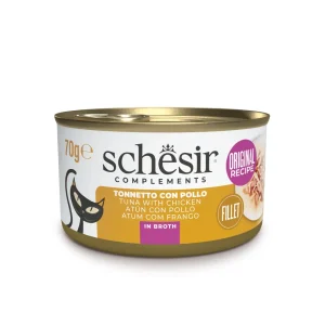 Schesir Complements Lata de Atún con Pollo en Caldo para Gatos
