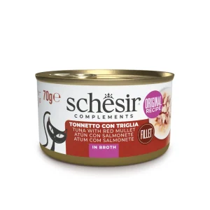 Schesir Complements Lata de Atún con Salmónete en Caldo para Gatos