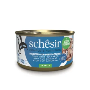 Schesir Complete Nutrition Lata de Atún con Sardinas en Gelatina para Gatos