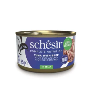 Schesir Complete Nutrition Lata de Atún con Vacuno en Gelatina para Gatos