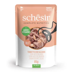 Schesir Complete Nutrition Bolsa de Atún con Salmón en Gelatina para Gatos