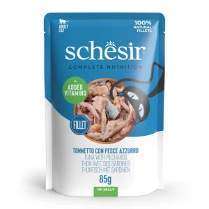 Schesir Complete Nutrition Bolsa de Atún con Sardinas en Gelatina para Gatos