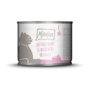 MjAMjAM Pollo Jugoso y Salmón Salvaje para Gatos