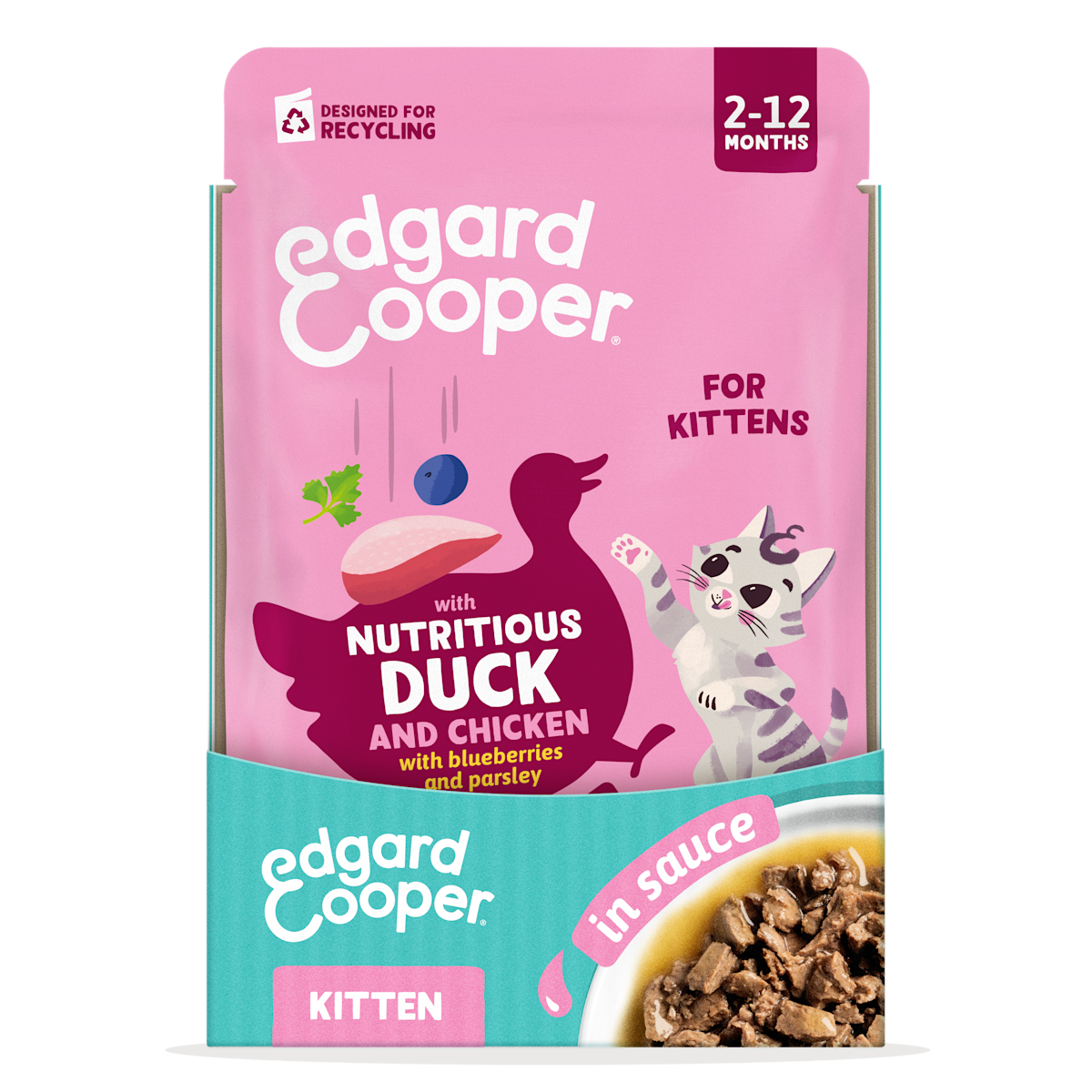 Edgard & Cooper Gatitos Pato & Pollo en Salsa 85 g