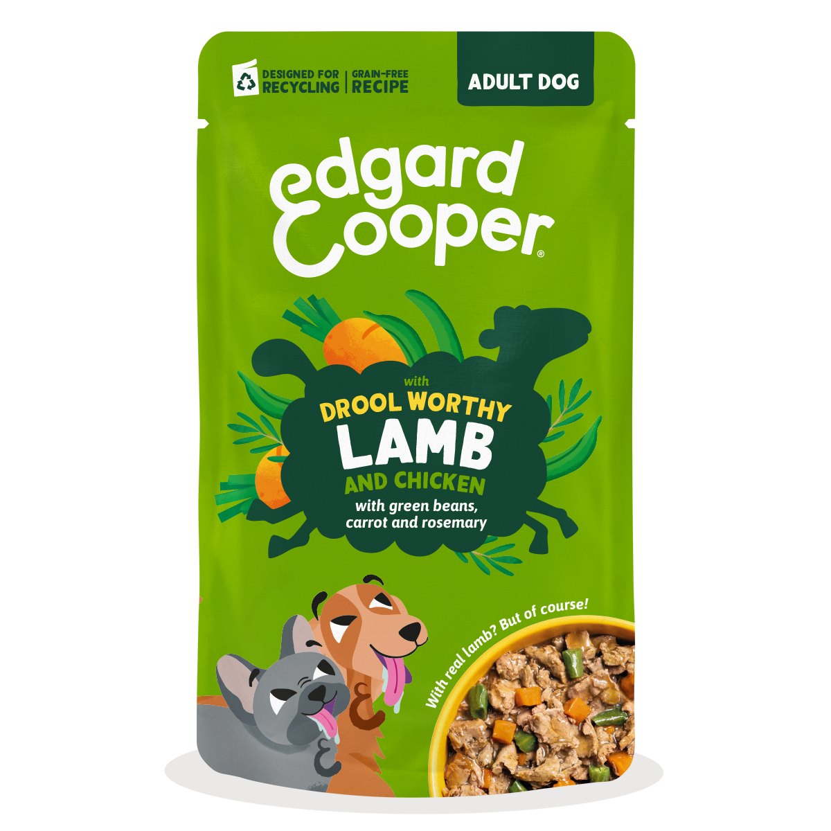 EC_2026_Dog_Adult_Pouch_Lamb_Singles_FOP_EX_5404040807028.png Edgard & Cooper Cordero & Pollo para chuparse las patas 150 g